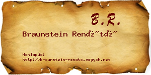 Braunstein Renátó névjegykártya